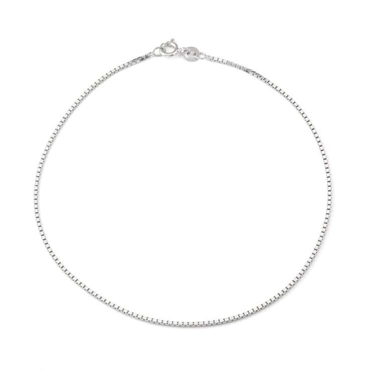 Sterling Silver 1.25mm Box Chain Anklet