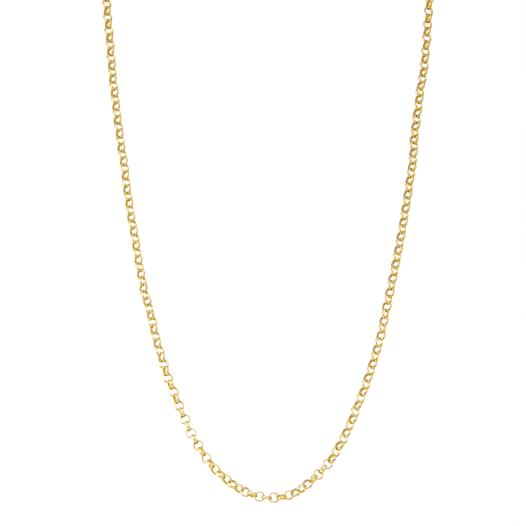 14K Yellow Gold Over Sterling Silver 1.9mm Rolo Chain Necklace