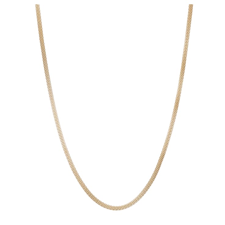 14K Yellow Gold Over Sterling Silver 3mm Popcorn Chain Necklace 1BDB8K