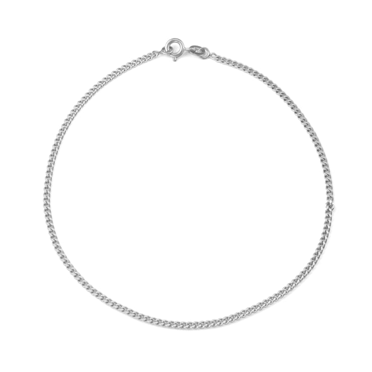 Sterling Silver 2mm Curb Chain Anklet