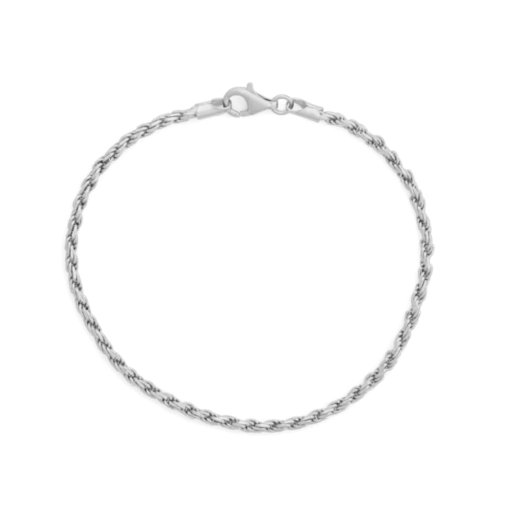 Sterling Silver 2.35mm Rope Chain Bracelet