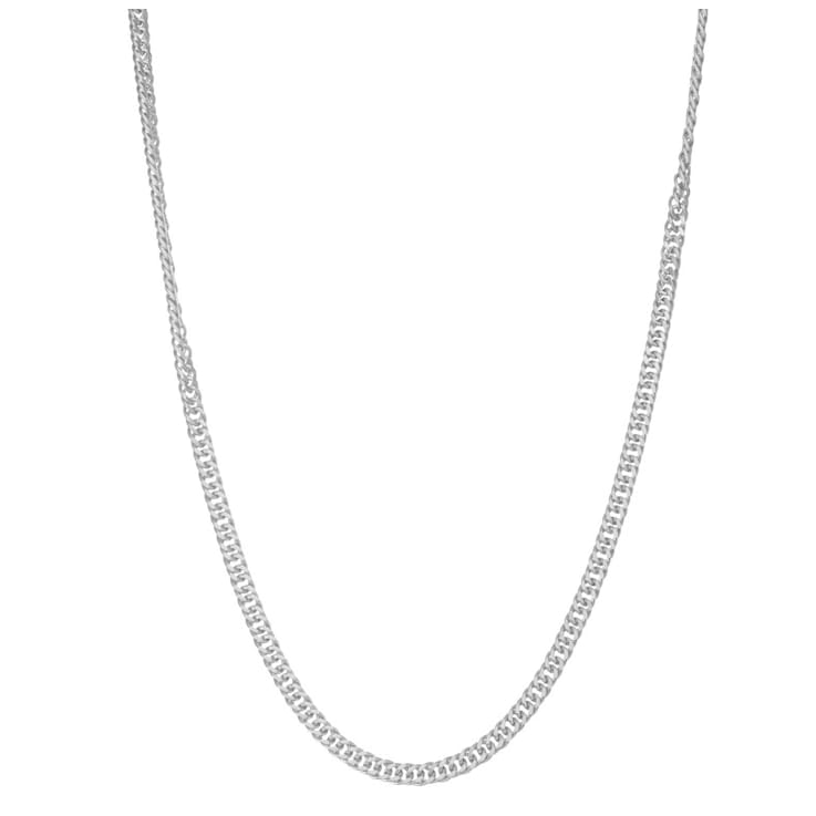 Sterling Silver Men's 3.8mm Double Curb Chain Necklace