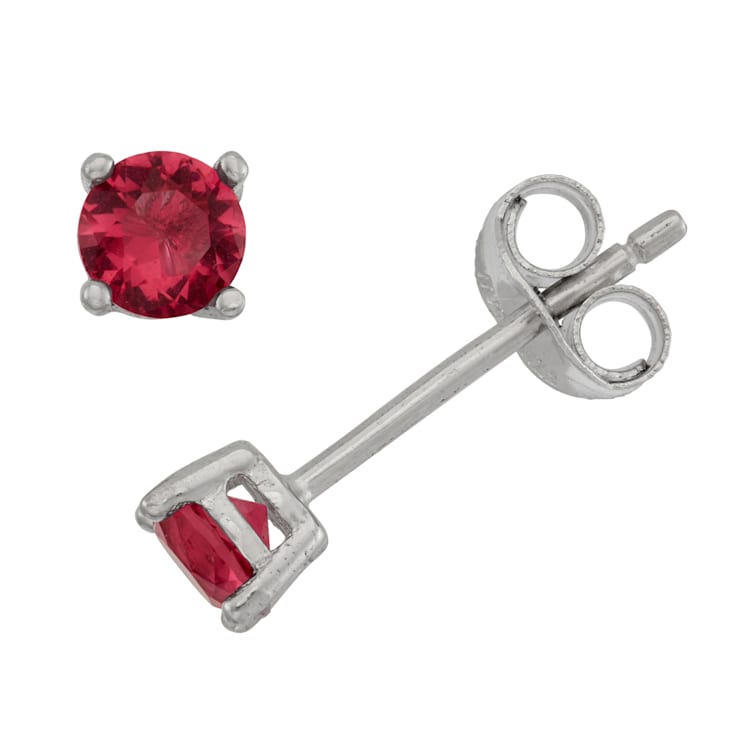 Sterling Silver 4mm Cubic Zirconia July Birthstone Series Stud Earrings
