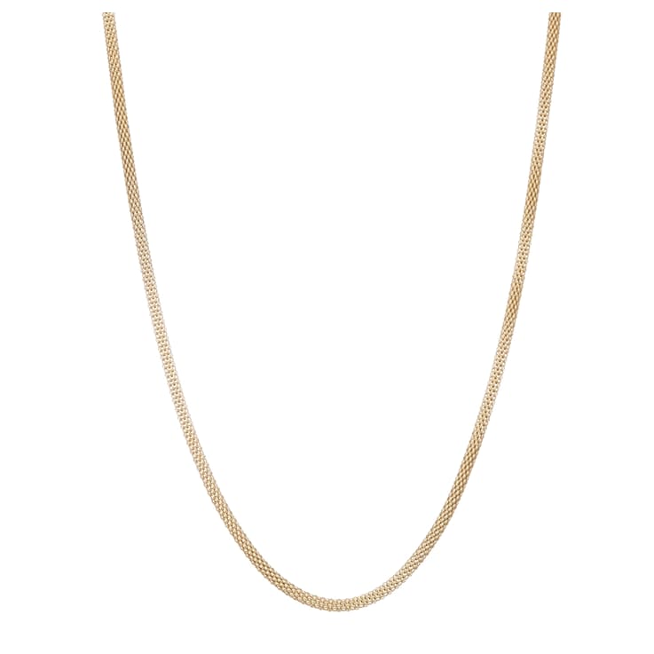 14K Yellow Gold Over Sterling Silver 3mm Popcorn Chain Necklace