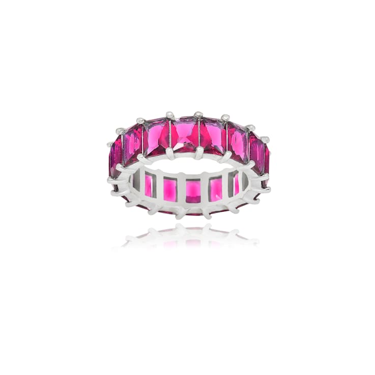 The Colored Cubic Zirconia Ring- Sterling Silver, Fuschia