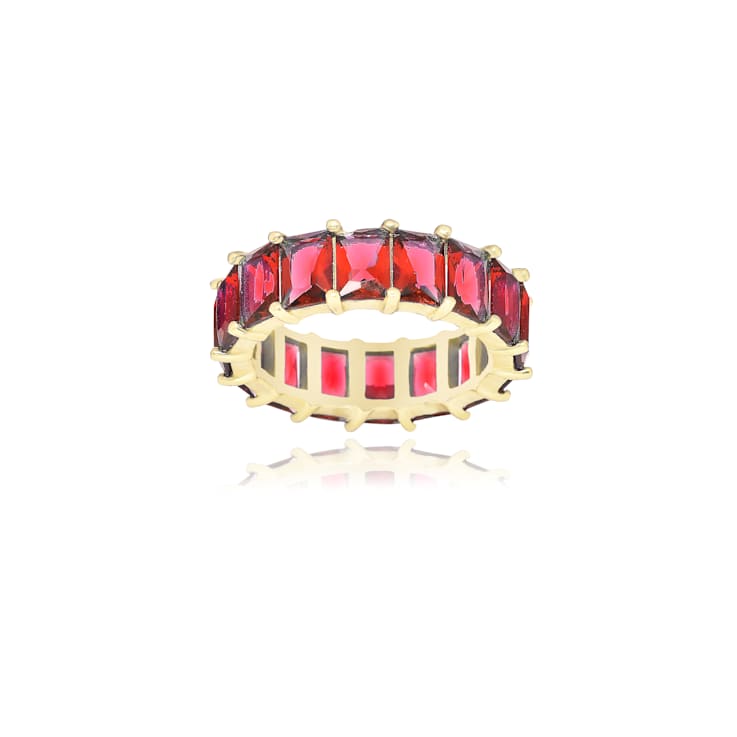 The Colored Cubic Zirconia Ring- 14K Gold Over Sterling Silver, Red