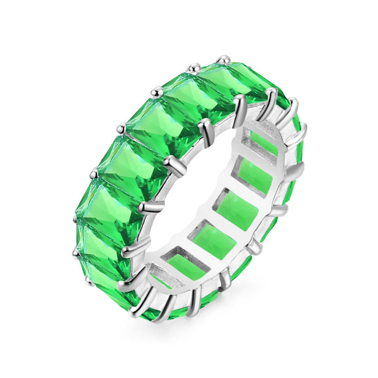 The Colored Cubic Zirconia Ring- Sterling Silver, Green