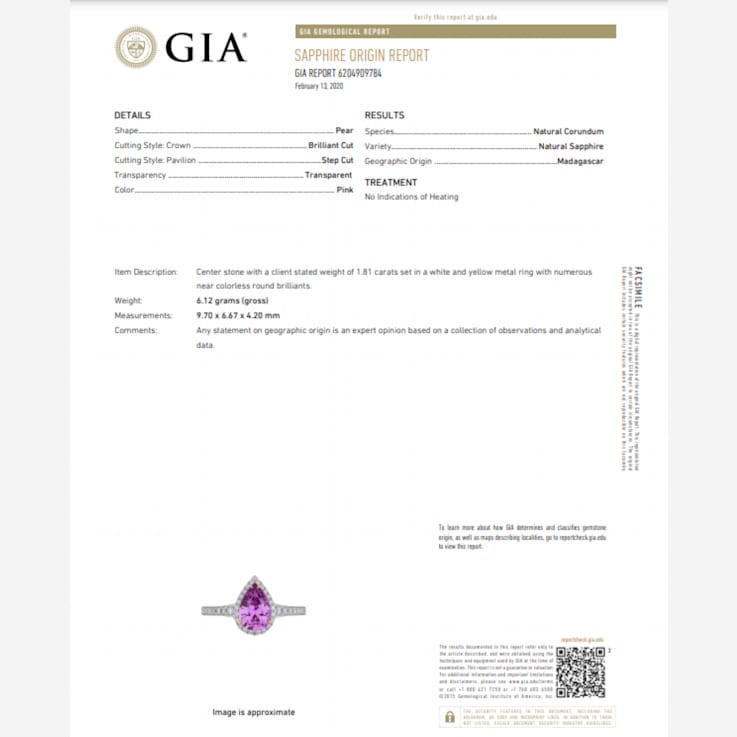 Pear Pink Sapphire and Diamond Platinum Ring 2.15ctw