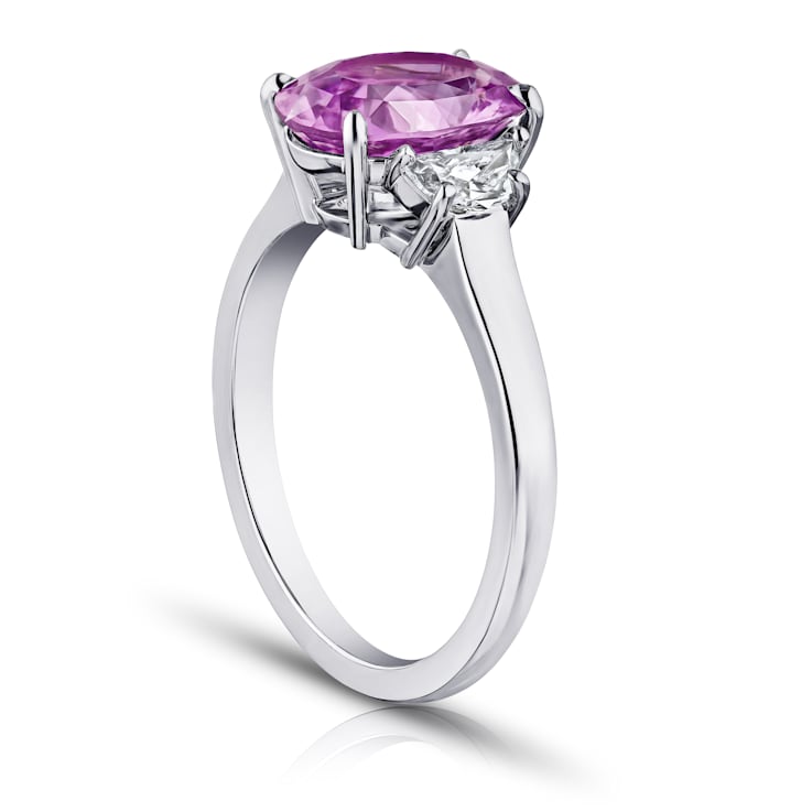 3.57ctw Oval Pink Sapphire and Diamond Ring