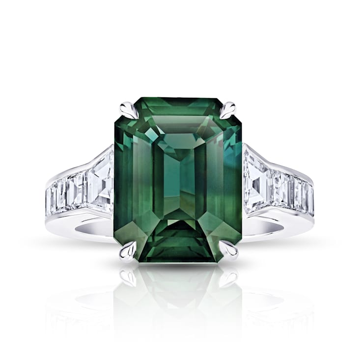 Emerald cut sales green sapphire