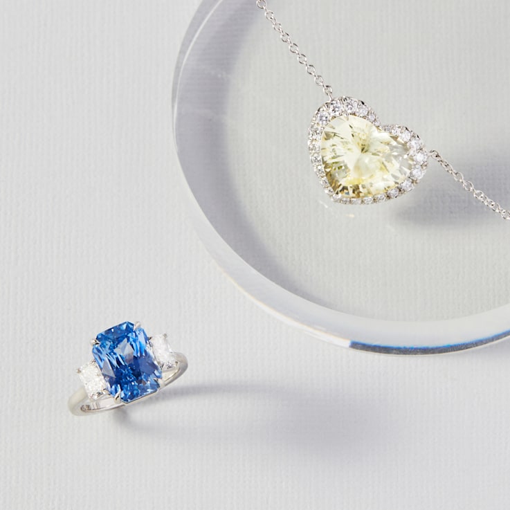 12.31 Carat Heart Shaped Yellow Sapphire Pendant