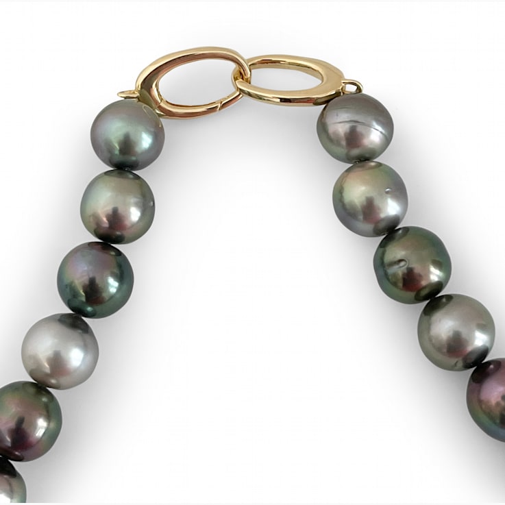 Lustrous, Rich Natural Multi Color Tahitian Cultured Pearls 12-14mm, 20” Strand