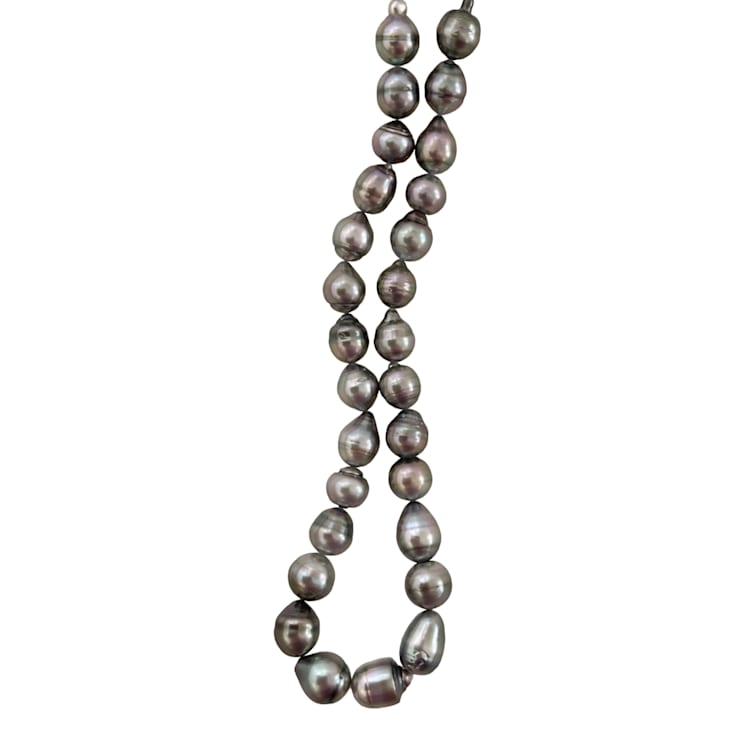 Natural Color Light Lavender with Sea Green Overtone 12-14mm Tahitian
Cultured Pearl Strand