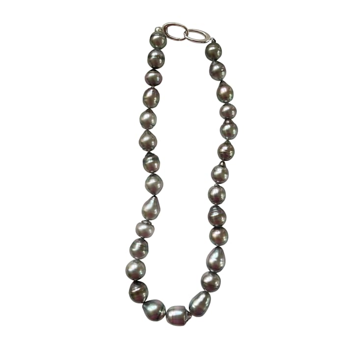 Natural Color Light Lavender with Sea Green Overtone 12-14mm Tahitian
Cultured Pearl Strand