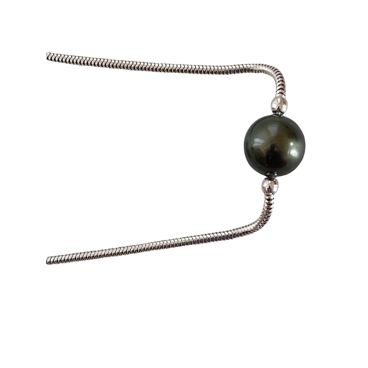 Rare 17mm Dark Peacock Tahitian Cultured Pearl Adjustable Necklace