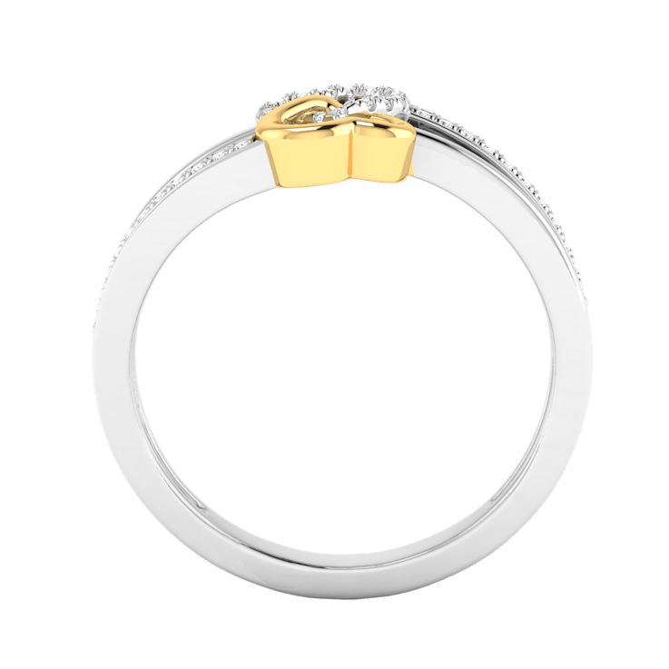 0.11ctw Round White Diamond Forever Together Promise Heart Ring in 14KT
Two-Tone Gold