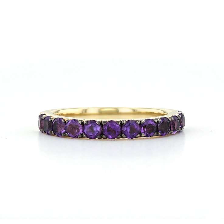 14K Yellow Gold Amethyst Stackable Ring
