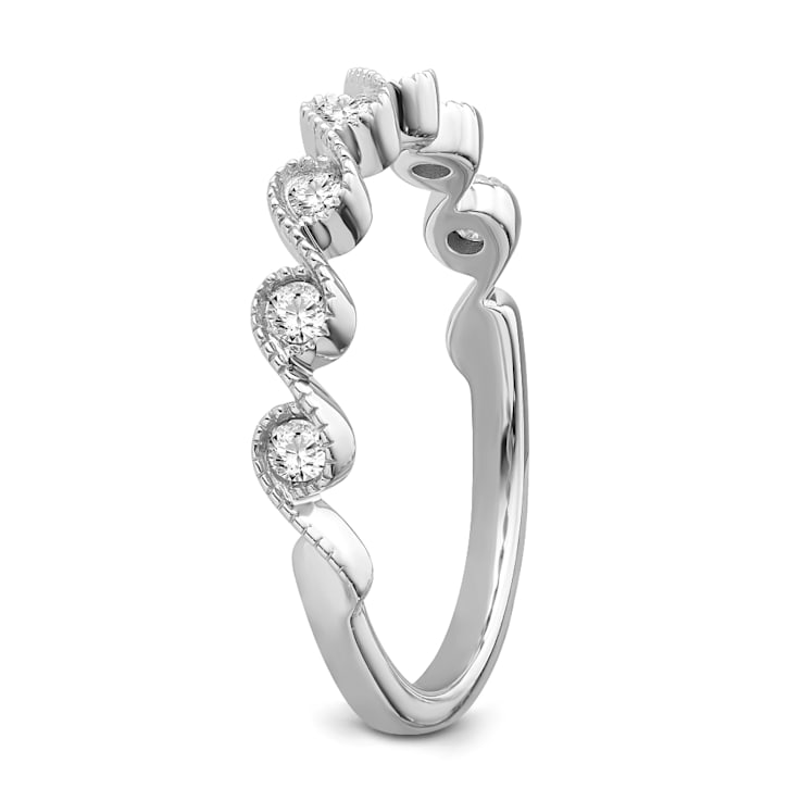 10K White Gold Diamond Ring 0.20Ctw