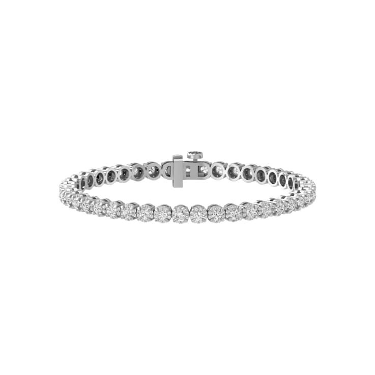 10K White Gold Diamond Tennis Bracelet 4.0ctw