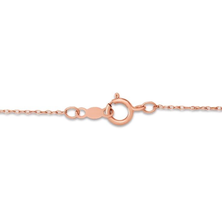 Diamond 0.25Ctw 10k Rose Gold Cross Pendant With Chain