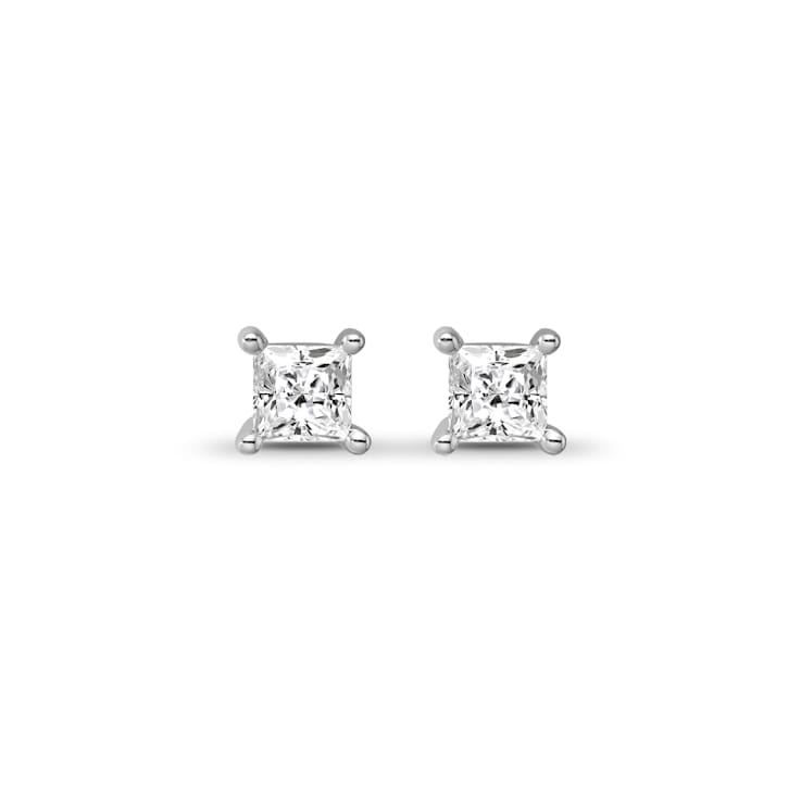 Diamond 0.75Ctw 14k White Gold Earrings