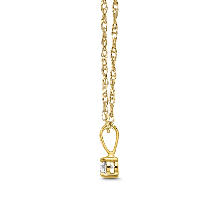 Diamond 0.20Ctw 14k Yellow Gold Pendant With Chain