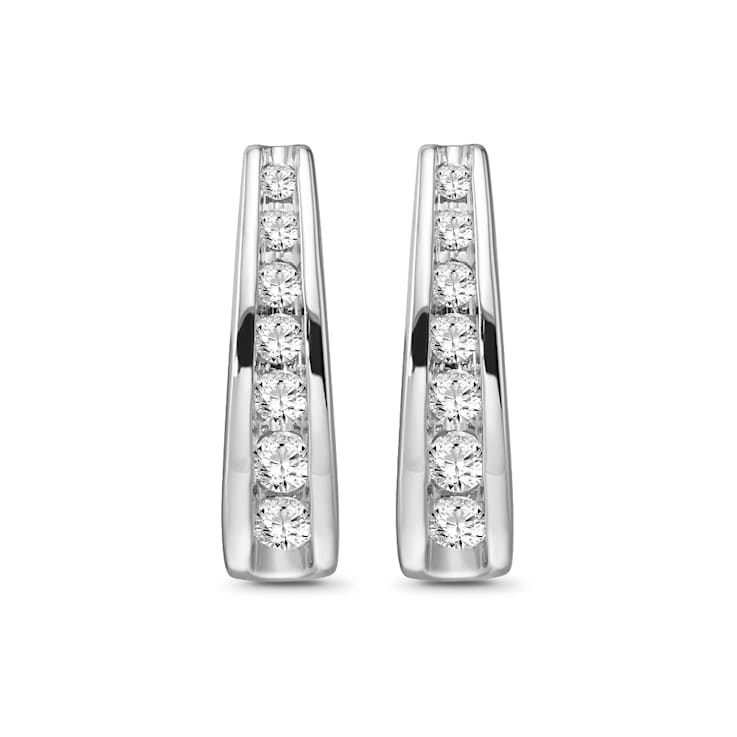 Diamond 0.50Ctw 10k White Gold Earrings