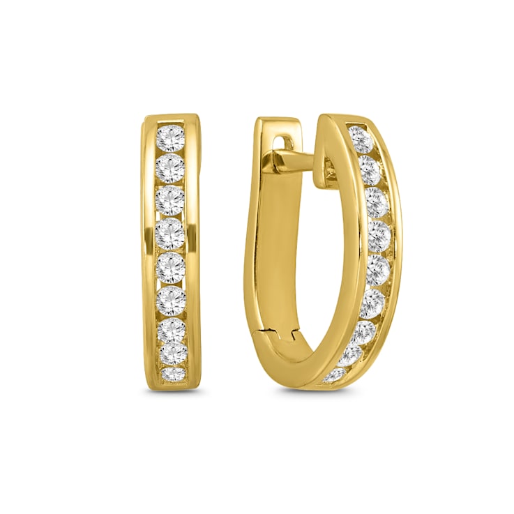Diamond 0.33Ctw 10k Yellow Gold Earrings
