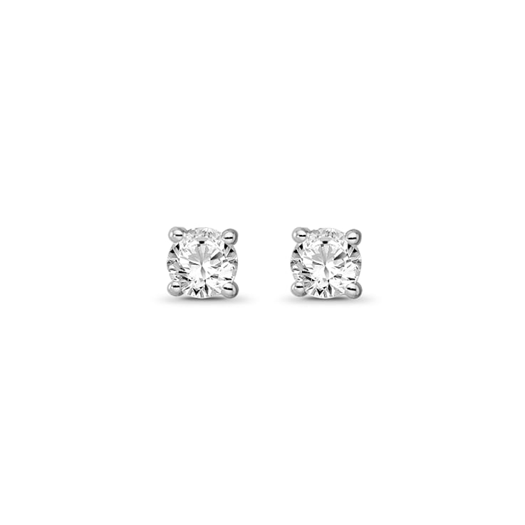 Diamond 0.25ctw Round , 14k White Gold Earrings
