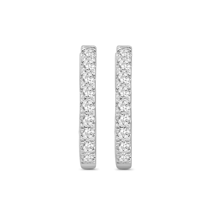 Diamond 0.33Ctw 10k White Gold Earrings