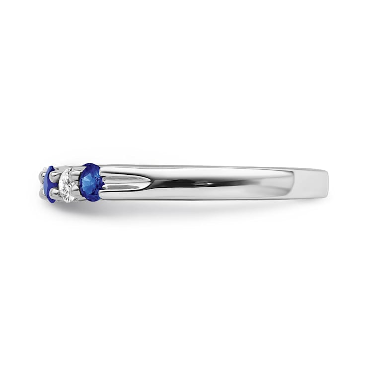 Sterling Silver Diamond and Sapphire Ring 0.16ctw