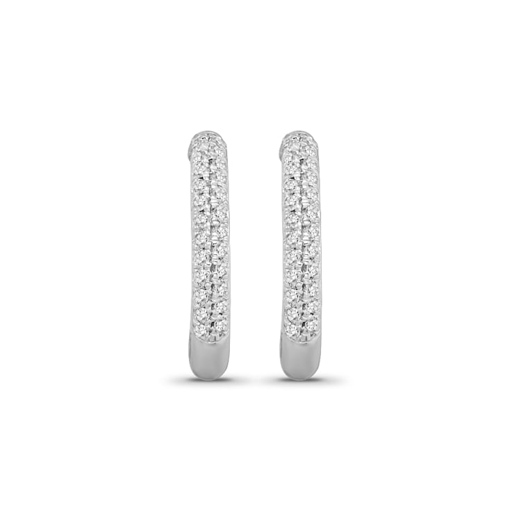Diamond 0.20Ctw 10k White Gold Earrings