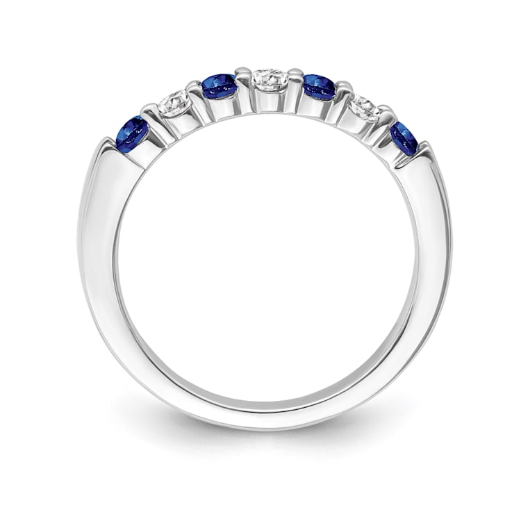 Sterling Silver Diamond and Sapphire Ring 0.16ctw