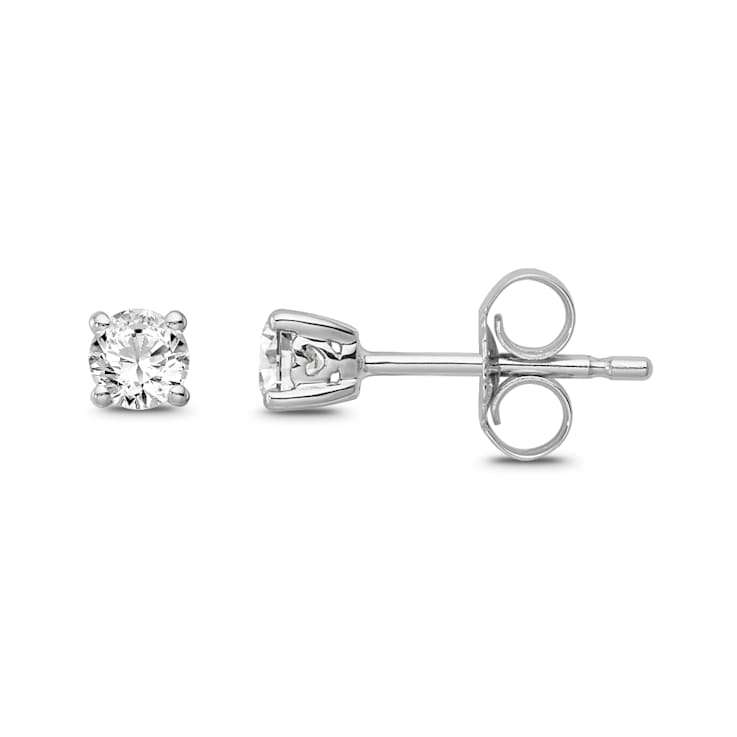 Diamond 0.33Ctw 14k White Gold Earrings