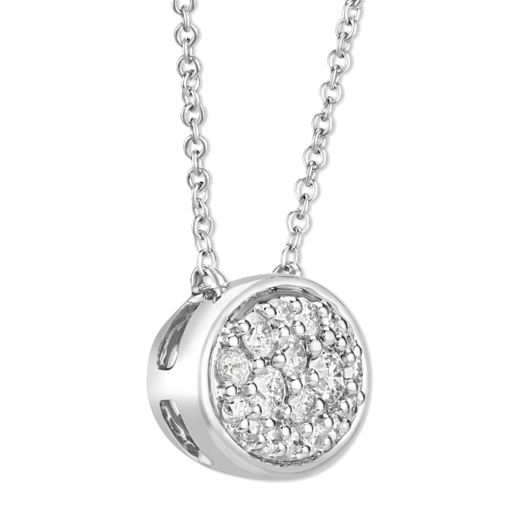 Diamond 0.33Ctw 14k White Gold Pendant With Chain