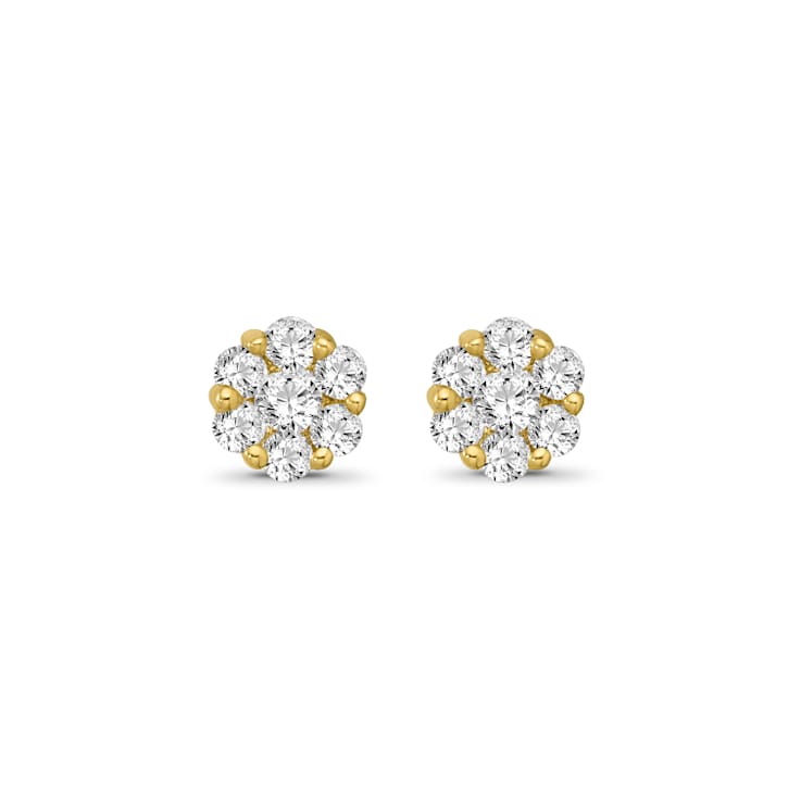 Diamond 0.75Ctw 10k Yellow Gold Earrings