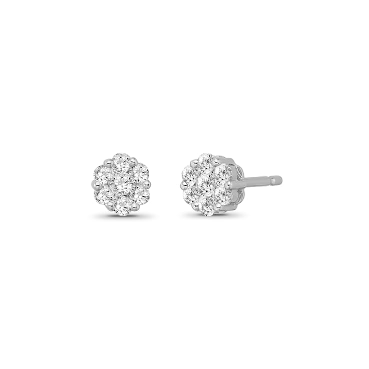 Diamond 0.75Ctw 10k White Gold Earrings
