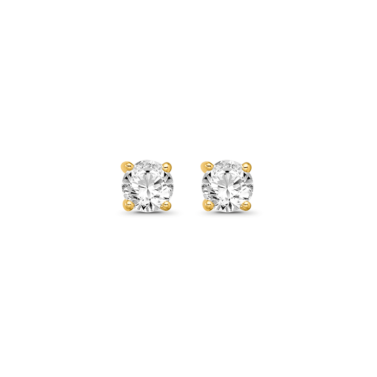 Diamond 0.50ctw Round , 14k Yellow Gold Earrings