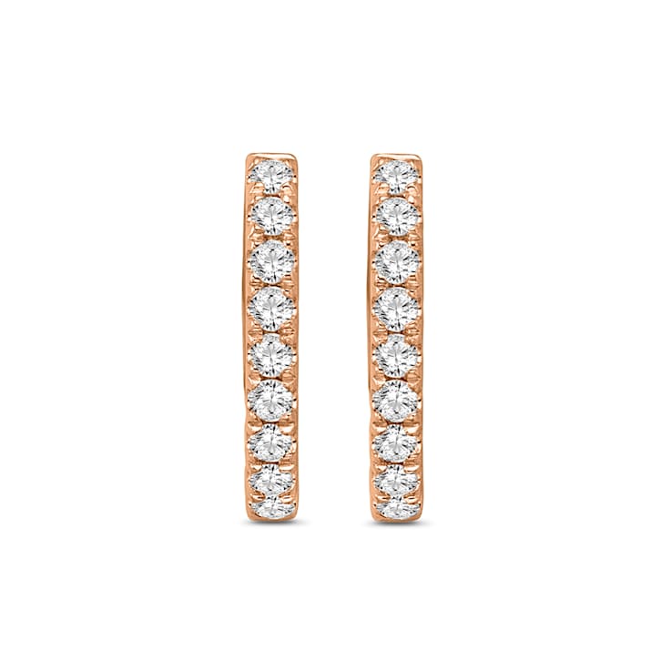 Diamond 0.33Ctw 10k Rose  Gold Earrings