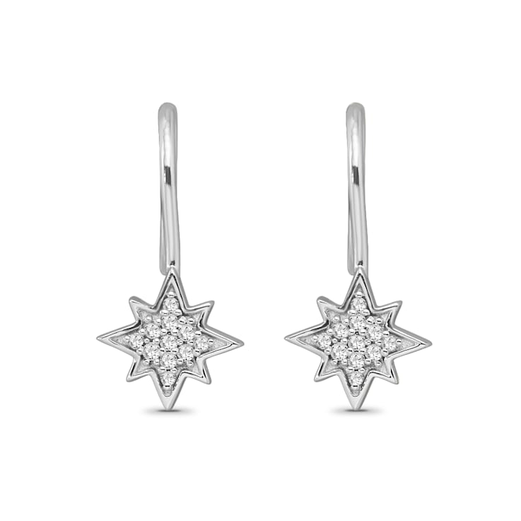 Diamond 0.10Ctw Sterling Silver Earring