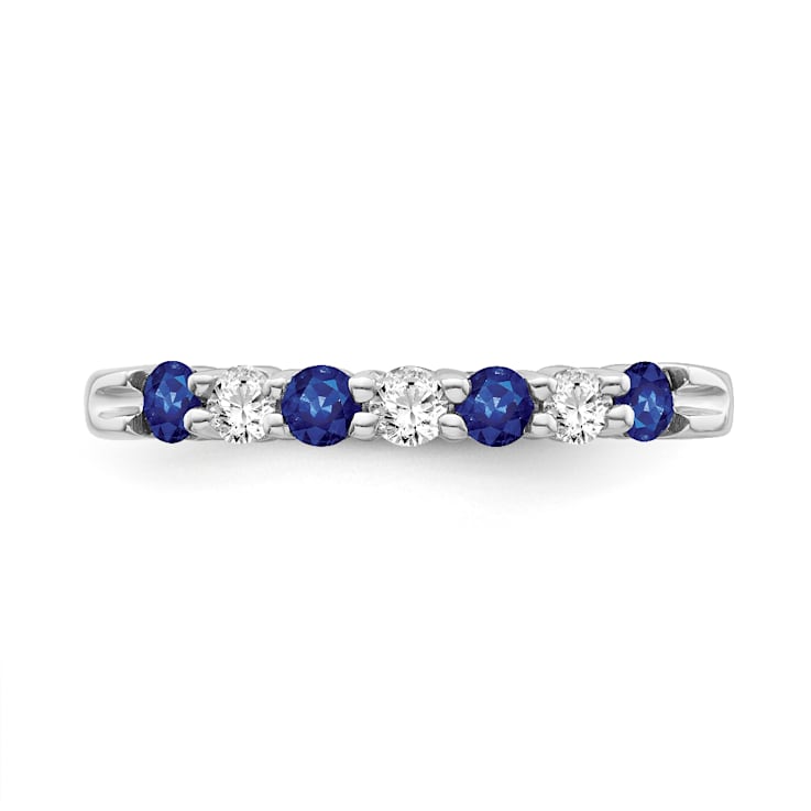 Sterling Silver Diamond and Sapphire Ring 0.16ctw
