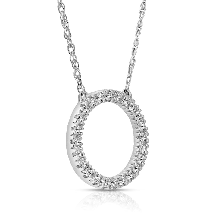 Diamond 0.25Ctw Sterling Silver Pendant With Chain