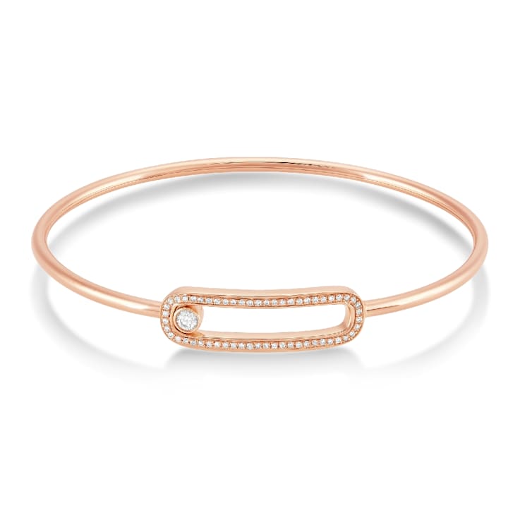 10K Rose Gold Diamond Bangle Bracelet 0.33ctw