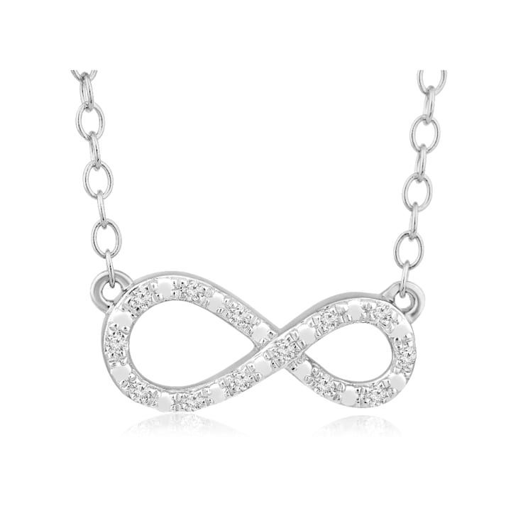 Diamond 0.05Ctw Sterling Silver Pendant With Chain