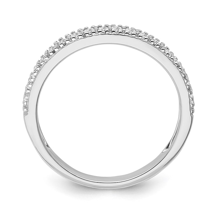 10K White Gold Wedding Band Ring-0.25 cttw