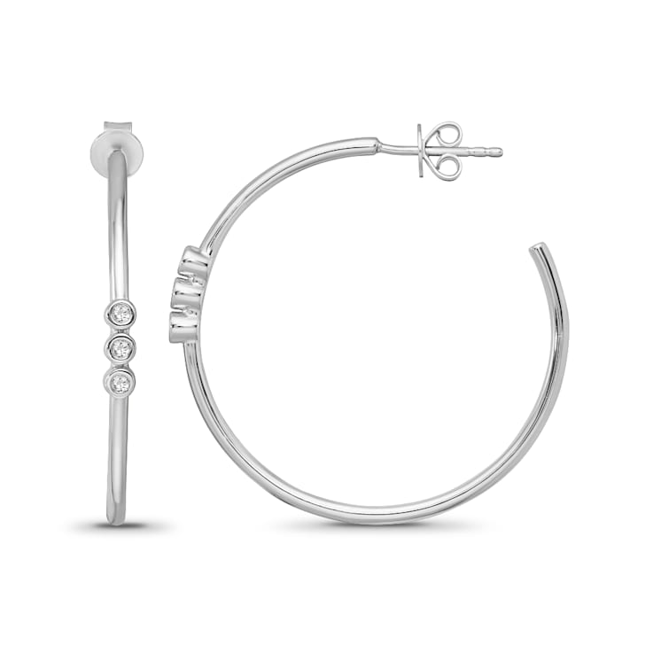Diamond 0.25Ctw Sterling Silver Earring