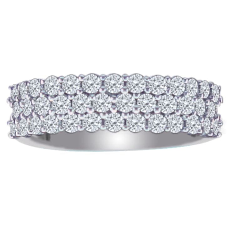 14K White Gold Diamond Band Ring