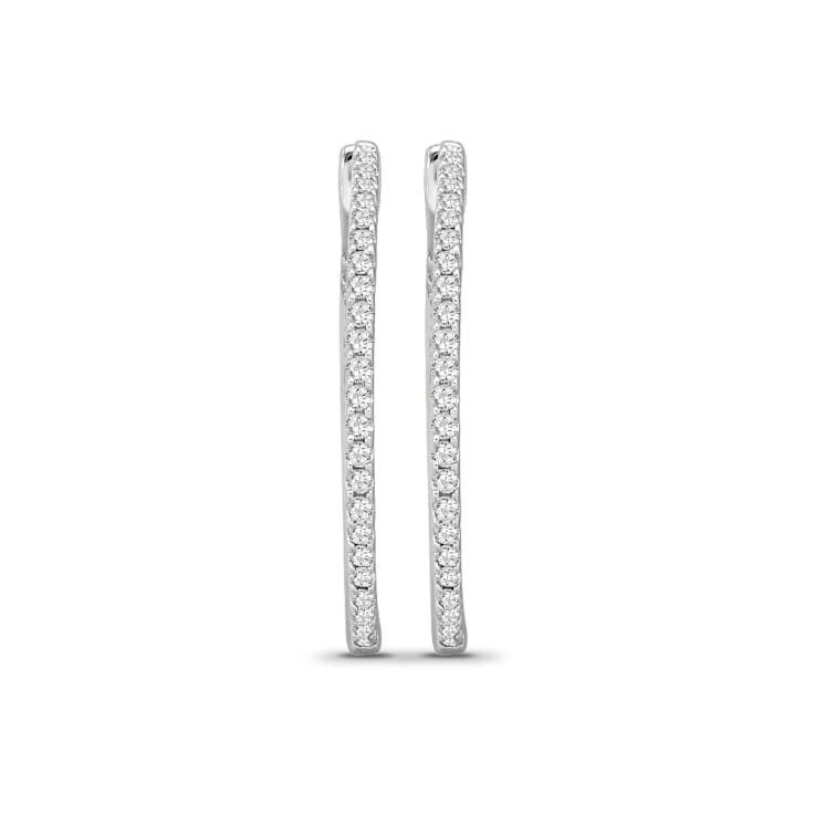 Diamond 0.50Ctw 10k White Gold Earrings
