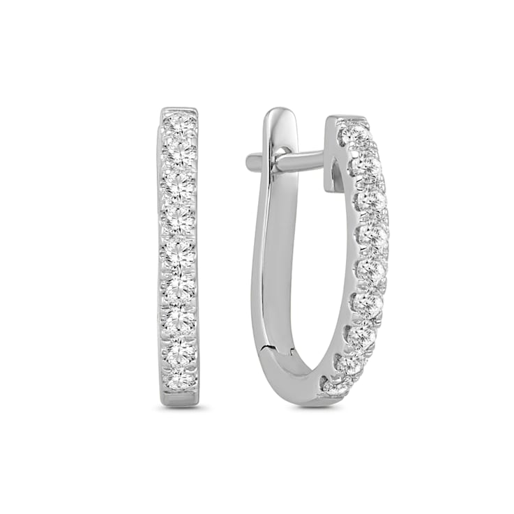 Diamond 0.33Ctw 10k White Gold Earrings