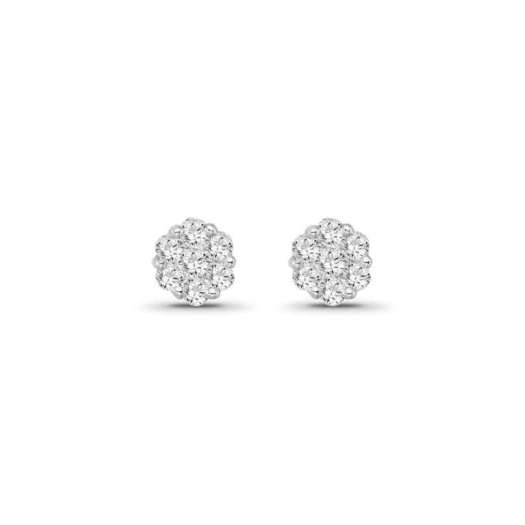 Diamond 0.75Ctw 10k White Gold Earrings